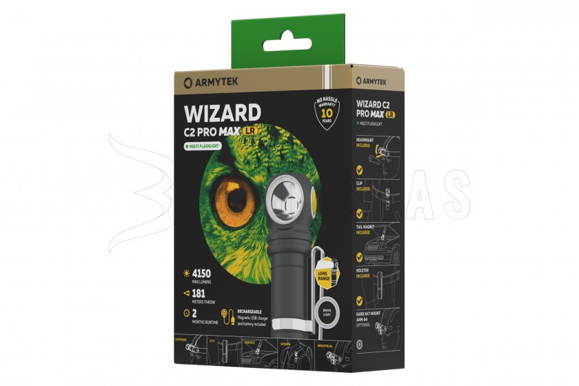 Linterna Armytek Wizard C2 Pro MAX LR luz fría