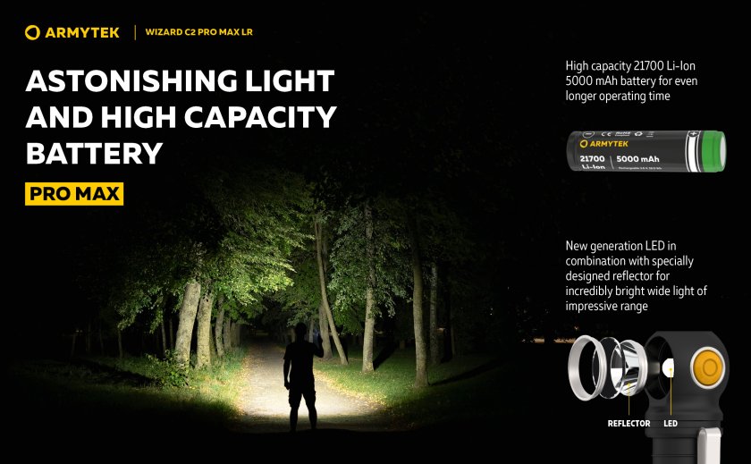 Linterna Armytek Wizard C2 Pro MAX LR luz fría