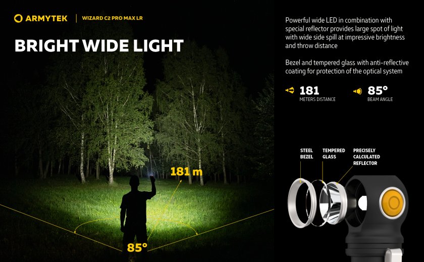 Linterna Armytek Wizard C2 Pro MAX LR luz fría