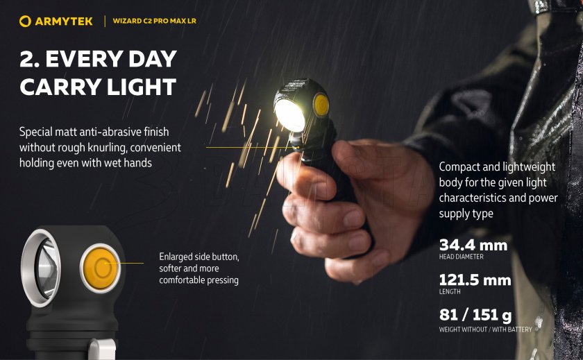 Linterna Armytek Wizard C2 Pro MAX LR luz fría