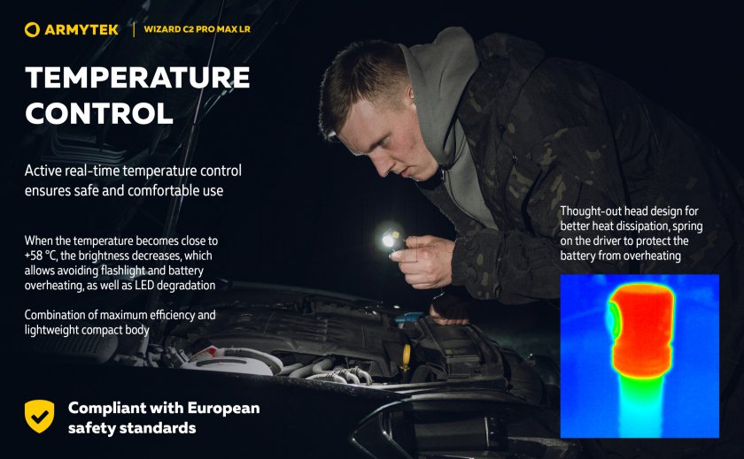 Linterna Armytek Wizard C2 Pro MAX LR luz fría