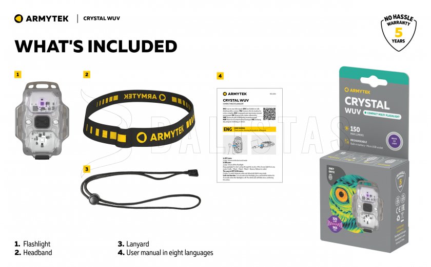Armytek Crystal linterna multifunción - gris UV