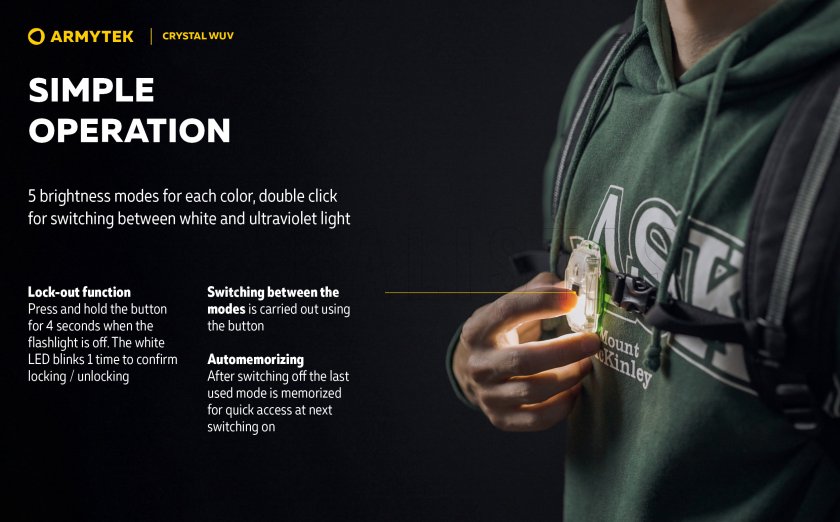 Armytek Crystal linterna multifunción - gris UV