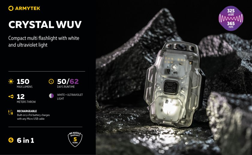 Armytek Crystal linterna multifunción - gris UV
