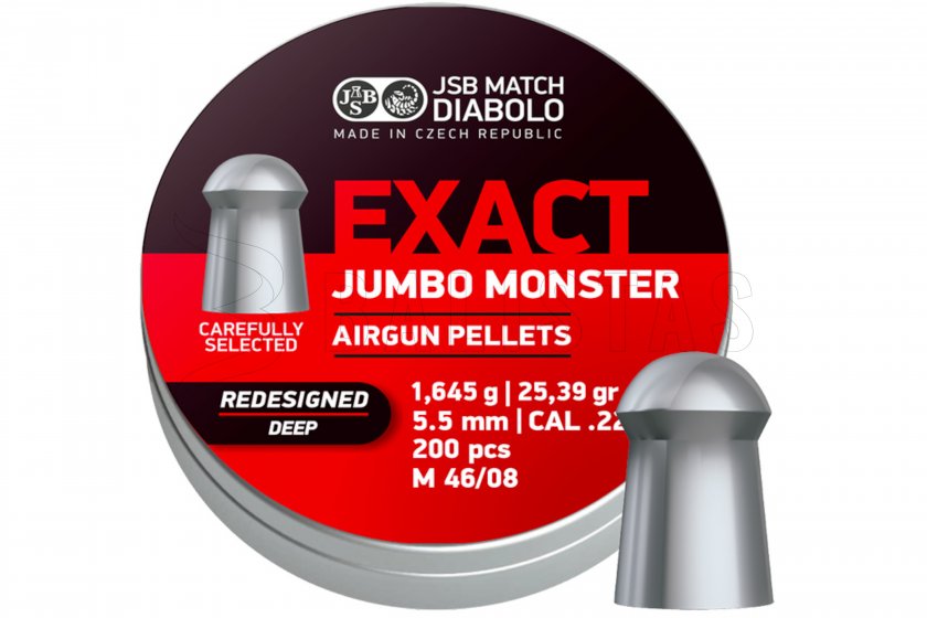 Diábolo JSB Exact Jumbo Monster Rediseñado DEEP 5,52mm 200pcs