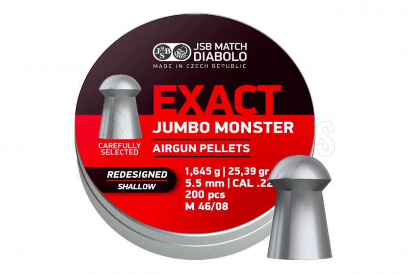 Diábolo JSB Exact Jumbo Monster Redesigned Shallow 5,52mm 200uds