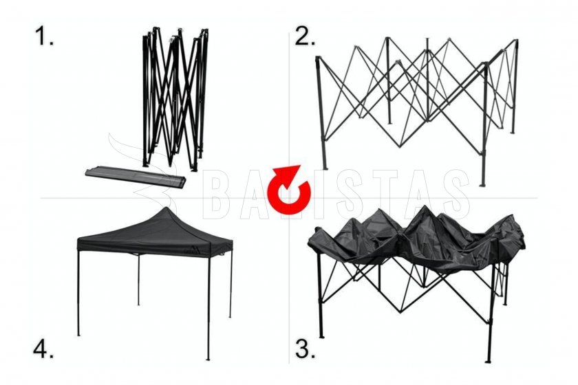Carpa plegable 3x3m gris WATERPROOF