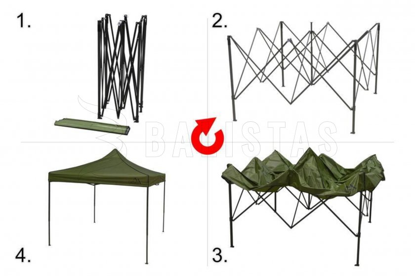 Carpa plegable 3x3m verde WATERPROOF