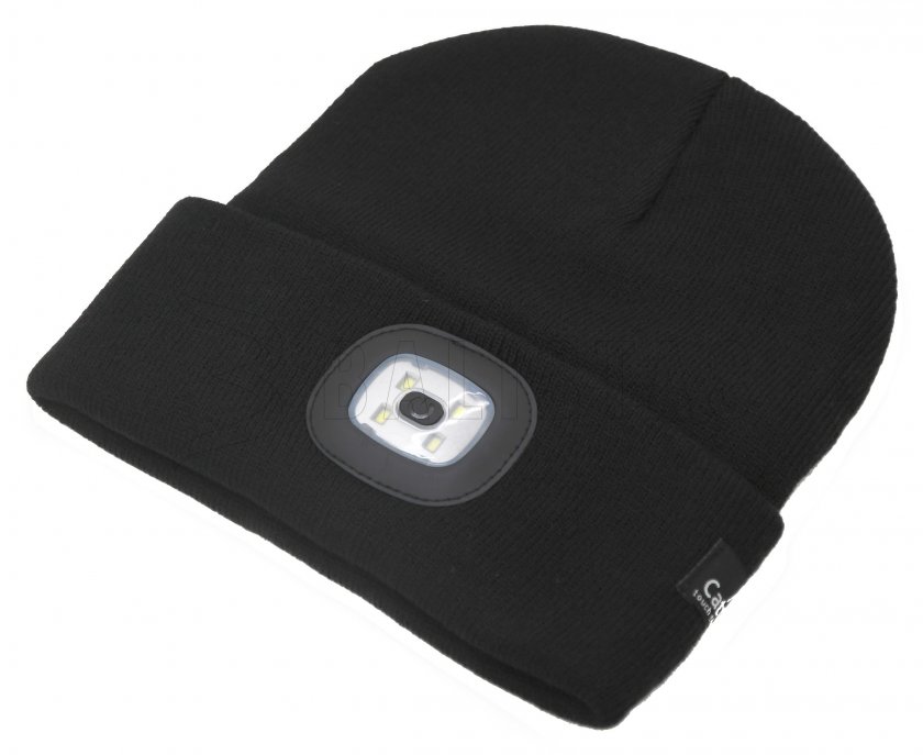 Gorra BLACK con linterna LED USB