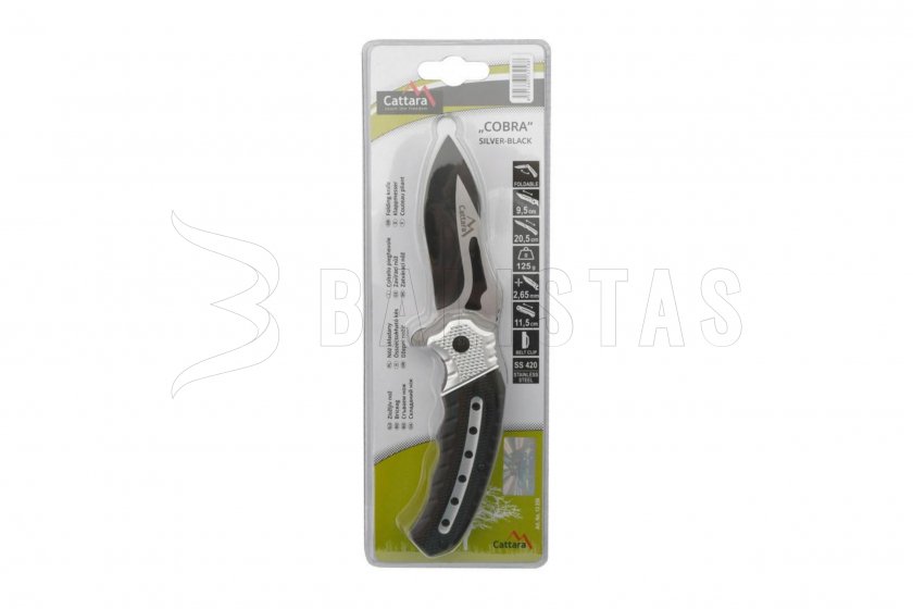 Cuchillo de cierre COBRA 20cm con cierre de seguridad plata