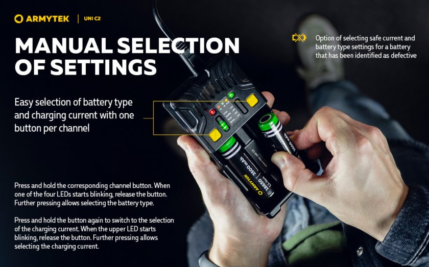 Cargador Armytek UNI C2 enchufe tipo C