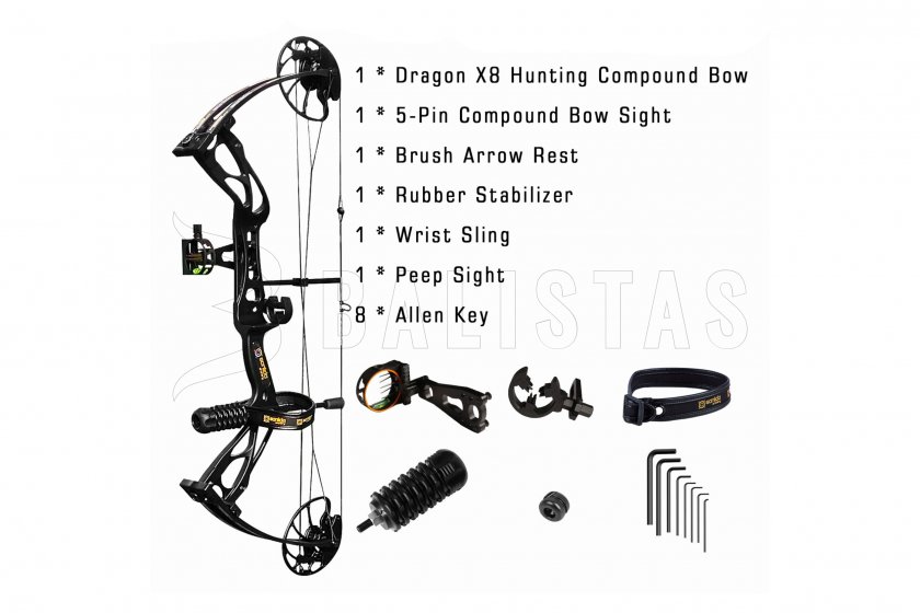 Dragon X8 10-60lbs 18''-31'' RH negro