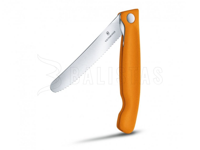 Cuchillo plegable para verdura Victorinox filo ondulado Naranja