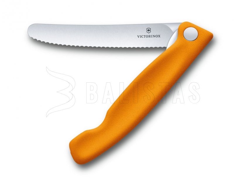 Cuchillo plegable para verdura Victorinox filo ondulado Naranja