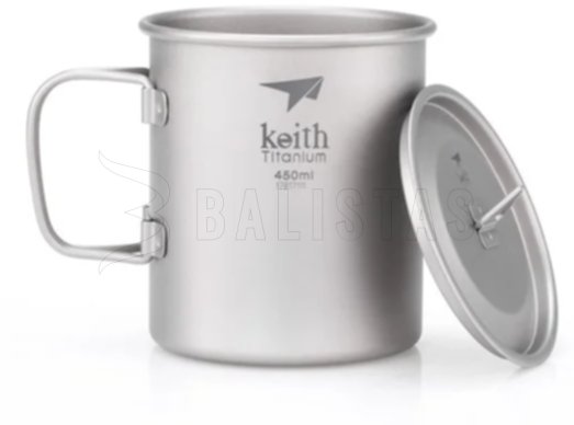 Taza de titanio Keith con tapa 450ml