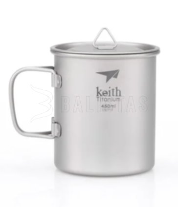 Taza de titanio Keith con tapa 450ml 3