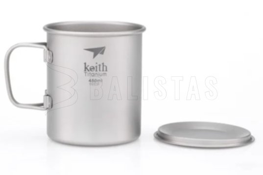 Taza de titanio Keith con tapa 450ml 6