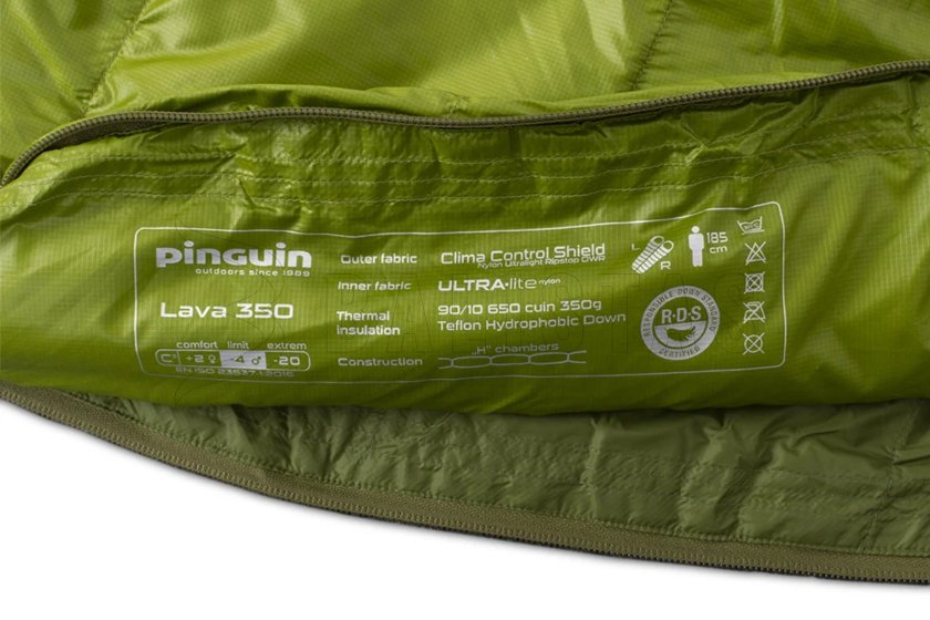 Saco de dormir Pinguin Lava 350 175cm azul derecho 5