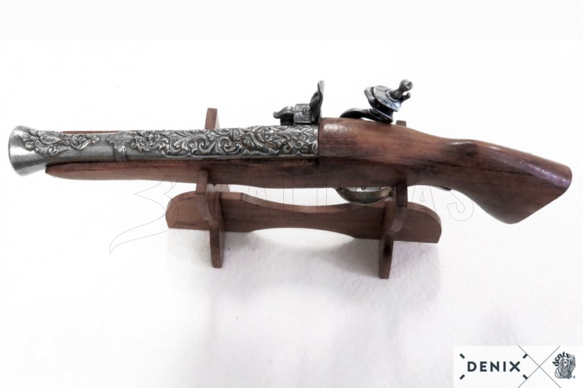 Réplica de pistola de pedernal Blunderbuss, Austria siglo XVIII 9