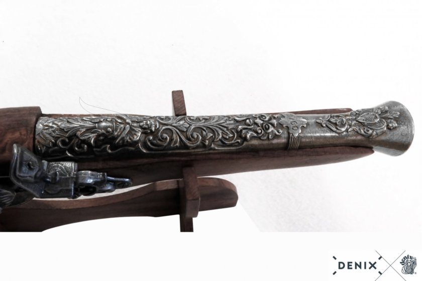 Réplica de pistola de pedernal Blunderbuss, Austria siglo XVIII 5