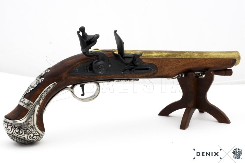 Réplica de pistola de chispa del general George Washington, Inglaterra, siglo XVIII 3