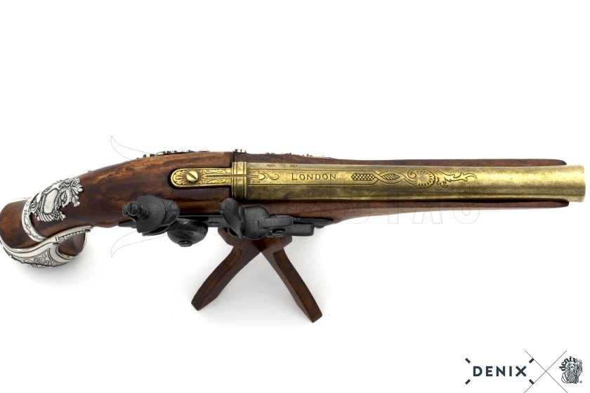 Réplica de pistola de chispa del general George Washington, Inglaterra, siglo XVIII 18