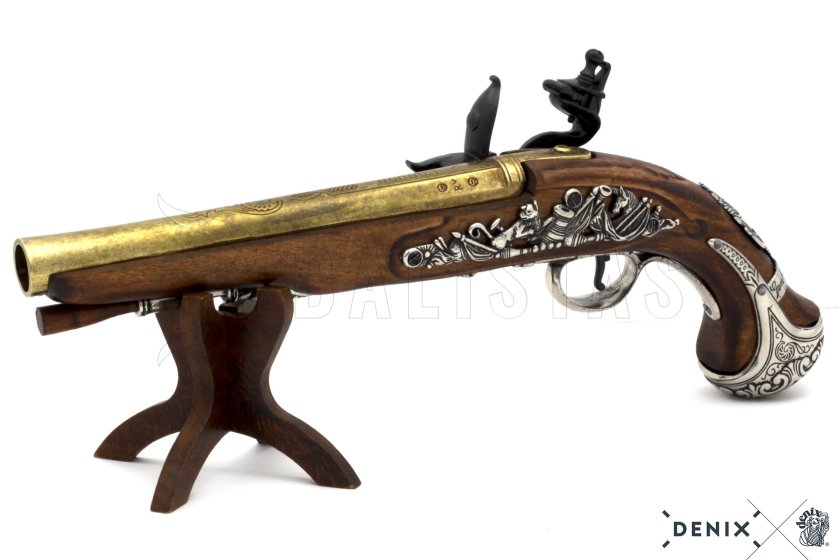 Réplica de pistola de chispa del general George Washington, Inglaterra, siglo XVIII 5