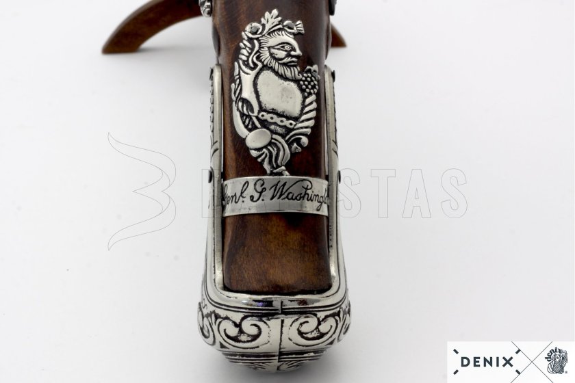 Réplica de pistola de chispa del general George Washington, Inglaterra, siglo XVIII 10