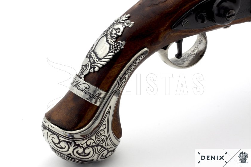 Réplica de pistola de chispa del general George Washington, Inglaterra, siglo XVIII 11