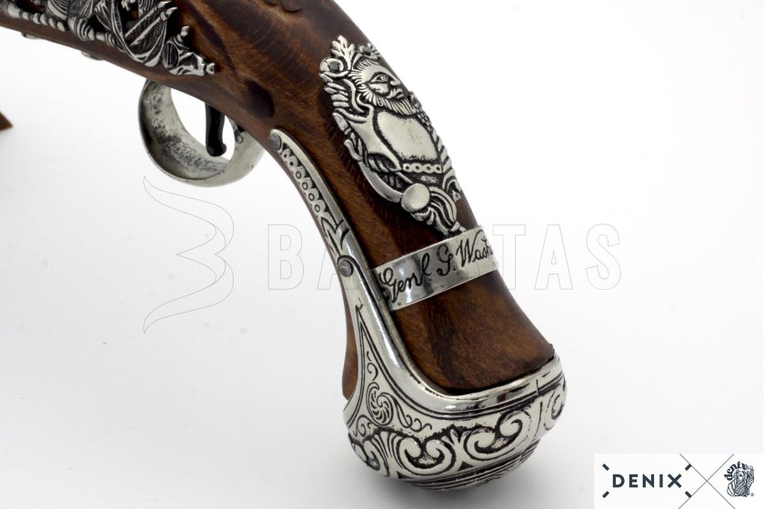 Réplica de pistola de chispa del general George Washington, Inglaterra, siglo XVIII 9