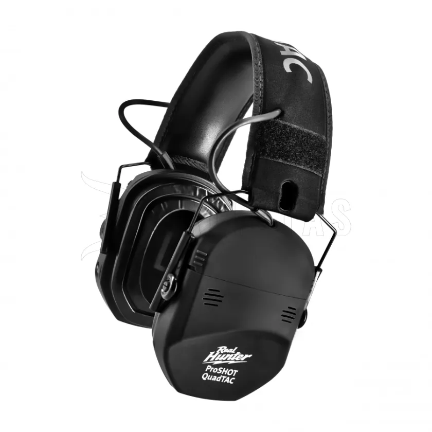 Protectores auditivos electrónicos de tiro RealHunter Active ProSHOT QuadTAC negros 4