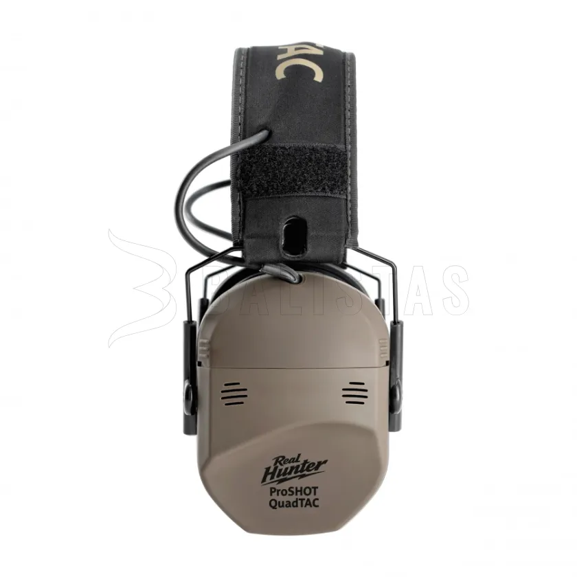 Protectores auditivos activos de tiro RealHunter Active ProSHOT QuadTAC FDE 3