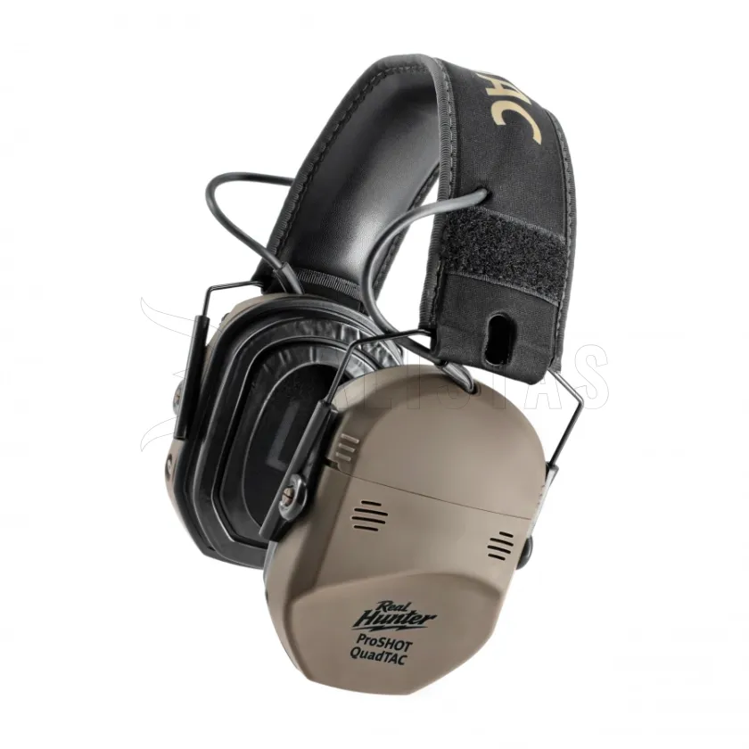 Protectores auditivos activos de tiro RealHunter Active ProSHOT QuadTAC FDE 4