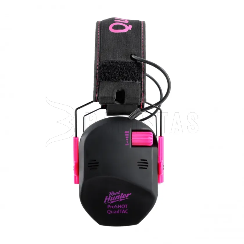 Protectores auditivos electrónicos para tiro RealHunter Active ProSHOT QuadTAC Devil Pink 3