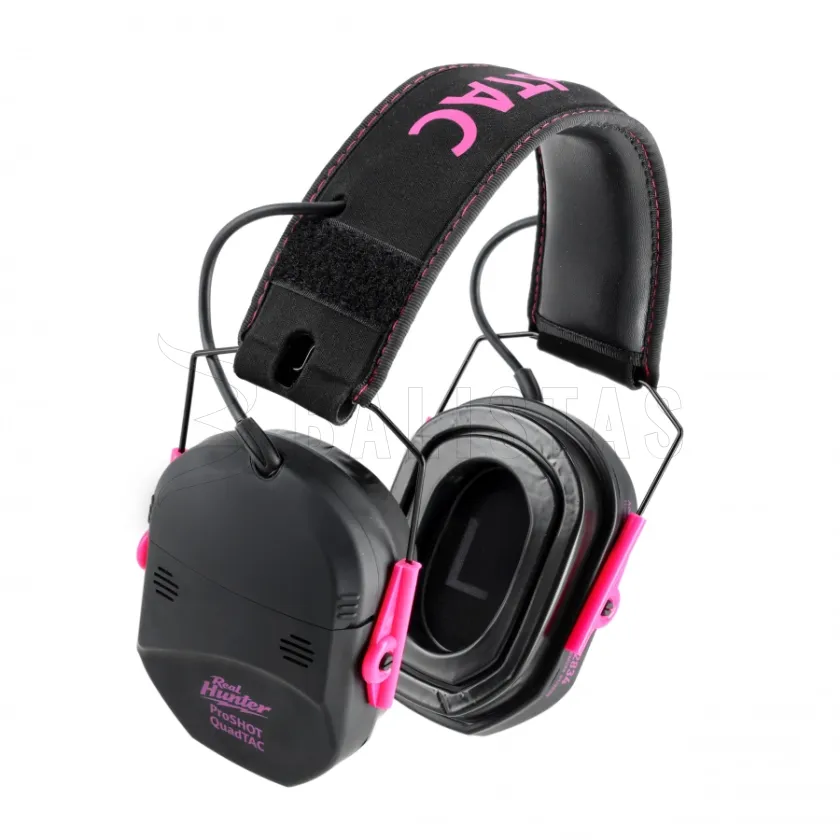 Protectores auditivos electrónicos para tiro RealHunter Active ProSHOT QuadTAC Devil Pink 4